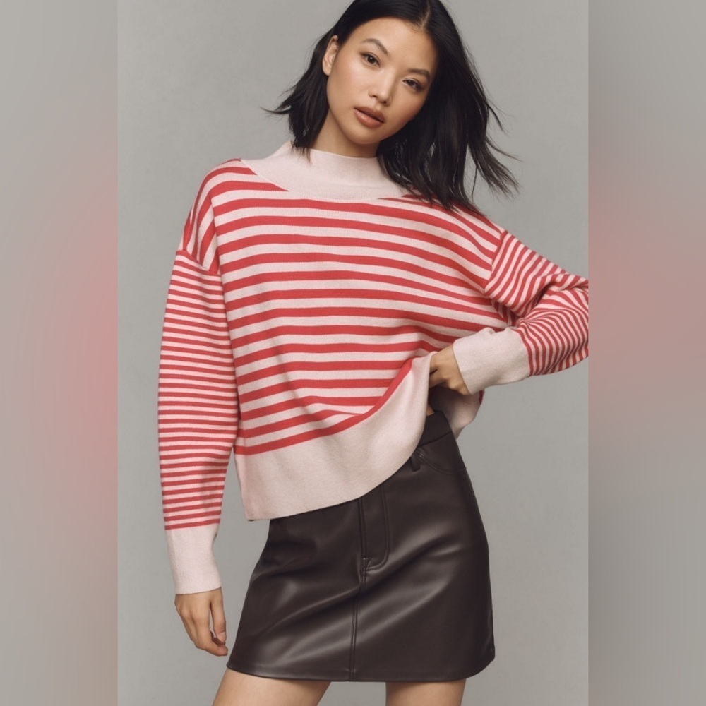 NWT! Anthropologie The Carys Mock-Neck Sweater by Maeve - Size Large 🥐
